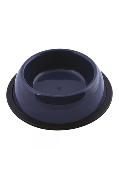 Georplast Silver Anti-Slip Plastic Pet Bowl Navy Blue Size S (16x16x4cm) – Ro...