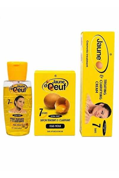Jaune D’Oeuf Skin Care Whitening Set - Cream + Soap + Egg Yolk Oil (3Pcs)
