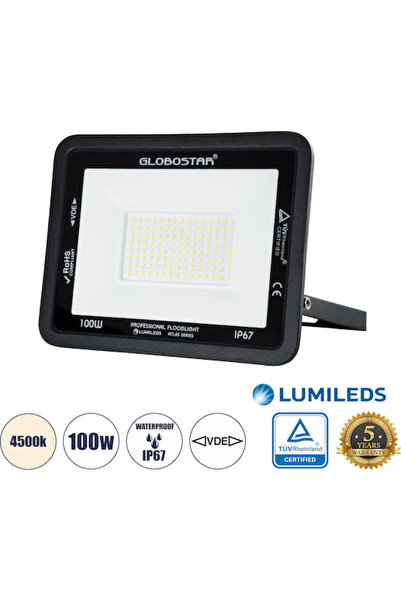 Other GloboStar Atlas Αδιάβροχος Προβολέας LED 100W Λευκό 4500K IP67 Κωδικός:...