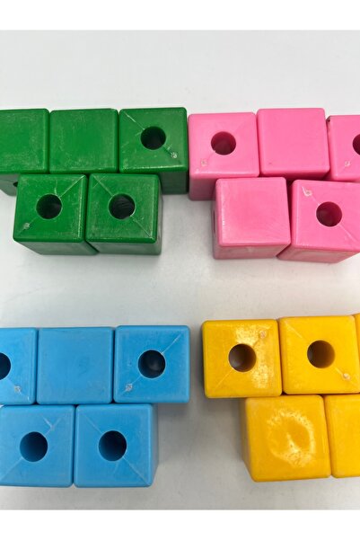 E.B EBRULİ BONCUK Plastic Cubes Wide Hole Educational Cubes Jewelry Assorted ...
