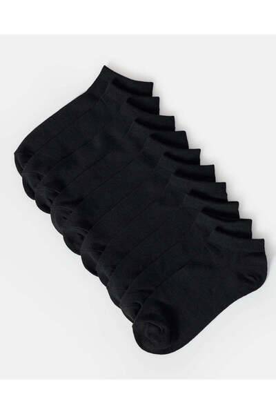 REDTAG جوارب نسائية سوداء للكاحل 10 أزواج