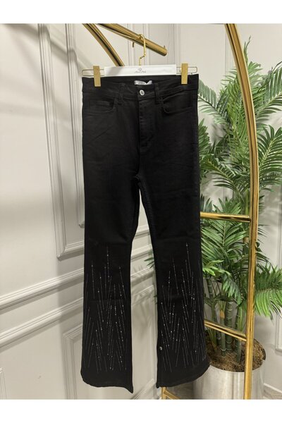 2K 25077 Denim Spanish Flare Stone Pants Black