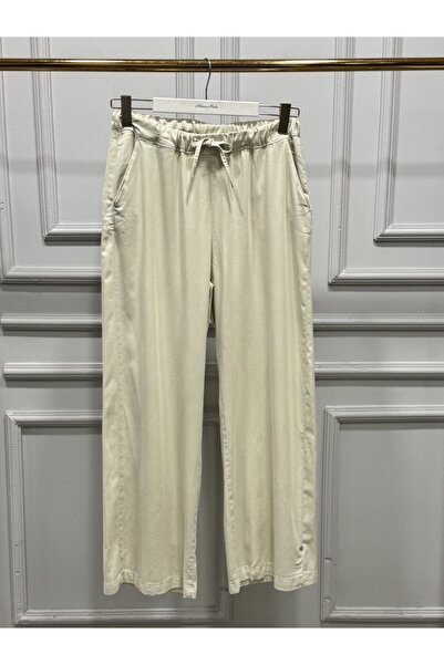 ALANURMODA 2773-2 Tie-Waist Trousers Beige