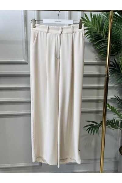 ALANURMODA 3953 بنطلون بالازو بيج