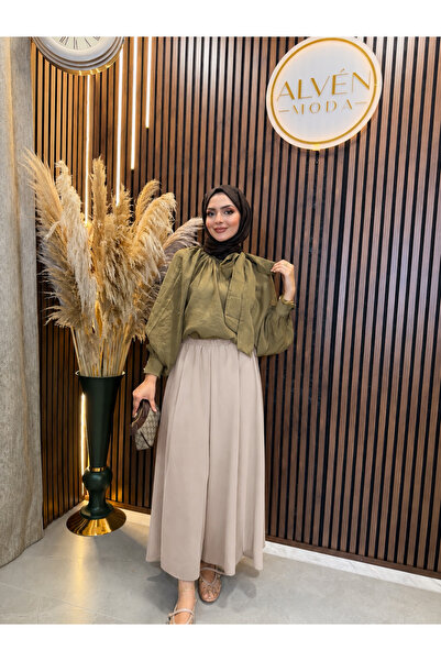 Fashionbox Rena Pocketed Wide Leg Trousers |   Beige