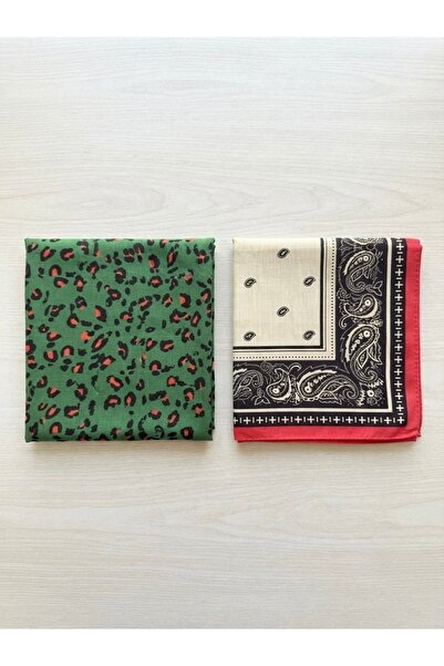 nazipek Premium Scarf Set of 2 Soft Fabric Bandana 50X50 Summer Style