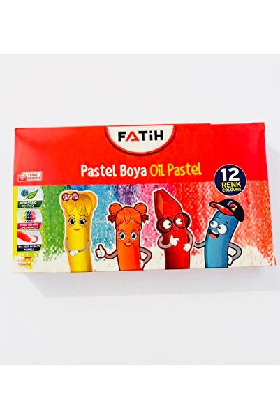 FATİH KALEM SEAROCK Fatih 12 Renk Pastel Boya Seti Çocuklar İçin Güvenli Canl...