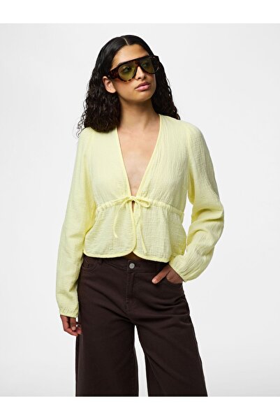 PIECES Bluse PCSASTINA Musselin