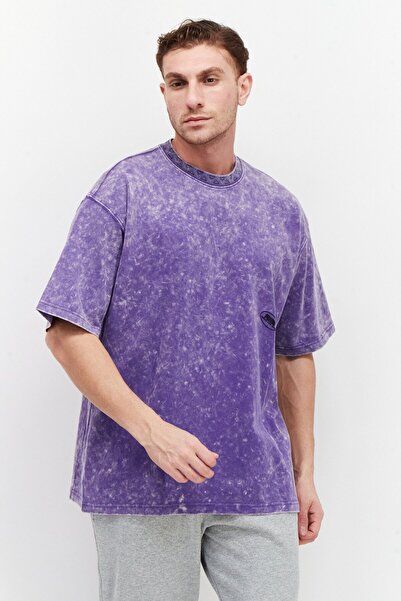 Puma Men Sportswear Fit Short Sleeves Running T-Shirt, Purple Combo