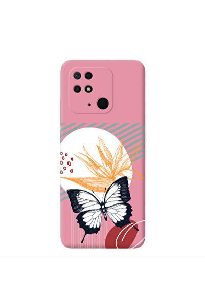 Other Xiaomi Redmi 10C Butterfly Lines Pink Colored Silicone TPU Θήκη