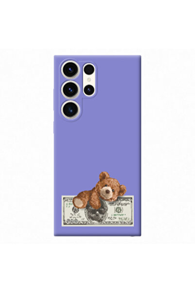 Other Samsung S24 Ultra Money Style Purple Colored Silicone TPU Θήκη