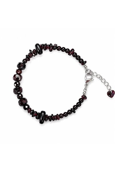JİMNY JEWELRY Lal – Natural Garnet Stone Bracelet