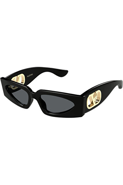 Valentino VG0001S 001 Black Grey Rectangle VLogo Gunes Gozlugu