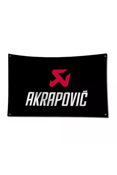 OEM Σημαία διακοσμητική Akrapovic flag Decor 60x90cm - ai Μαύρη με λευκά γράμ...