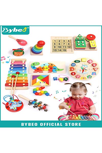 BYBEO 12 Pieces Montessori Toys for 1-3 Years Toddlers, Kids Wooden Toys, Woo...