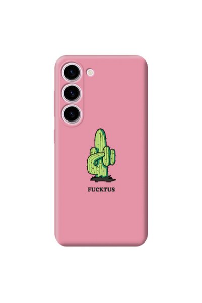 Other Samsung S23 Plus Green Cactus Pink Colored Silicone TPU Θήκη