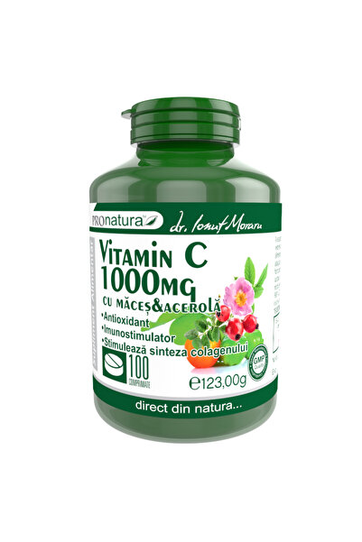 MEDICA Vitamina C 1000mg cu Macese si Acerola (Aroma de Grapefruit) 100cpr
