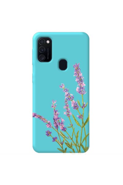 Other Samsung M21 Flowers 8 Turquoise Colored Silicone TPU Θήκη
