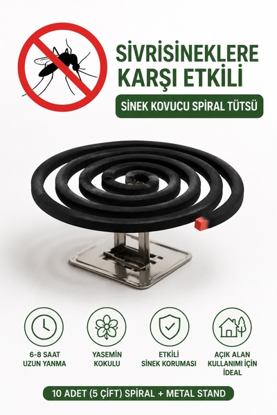 bakgelal Sivrisinek Kovucu Spiral Tütsü Yasemin Kokulu 10 Adet (5 Çift), Haşe...