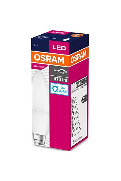 OEM Bec LED Osram Value Classic B, E14, 4.9W (40W), 470 lm, lumină rece (6500K)