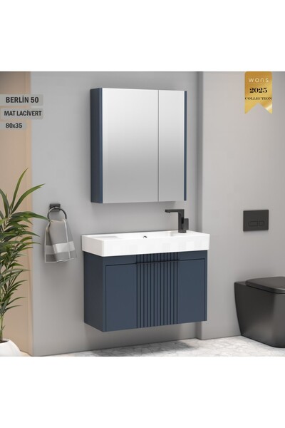 Wons Bathroom Berlin 80 cm Lacivert Banyo Dolabı