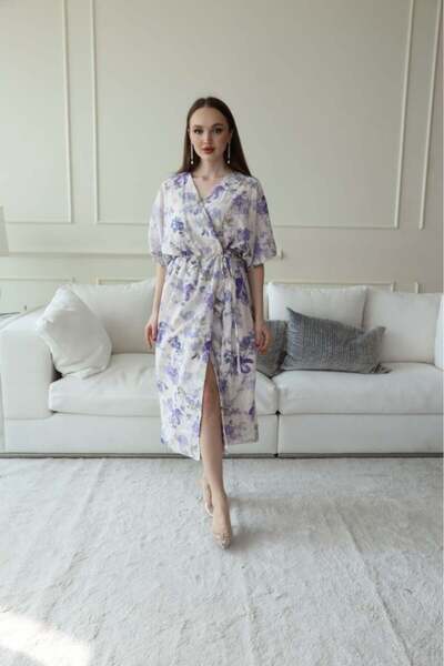 it's Mine Wrap Dress with Floral Motif