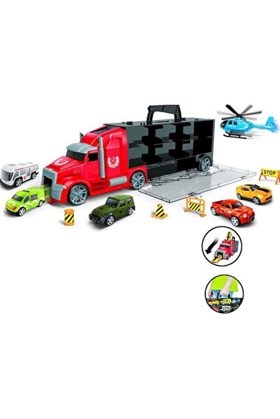 OEM Set Smily Play – Camion cu 5 mașini și elicopter în valiză