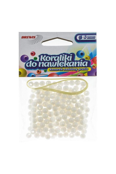 OEM Brewis Margele de insirat 6 mm albe + snur 16 g