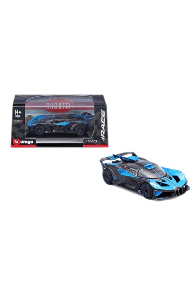 BBURAGO Automacheta Bugatti Bolide, negru-albastru, 14.5x7x6.5cm