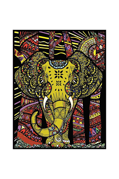 OEM Carte de colorat din catifea Stepp Elefant indian 47x35 cm 12 markere