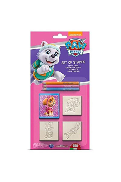 OEM Multiprint Psi Patrol pentru fete – set 3 ștampile cu tuș și creioane col...