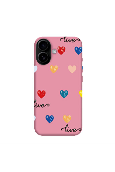 Other Apple Iphone 16 plus Heart Lives Pink Colored Silicone TPU Θήκη