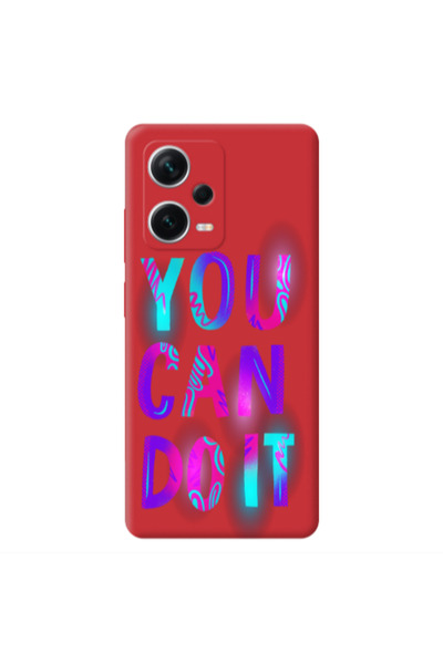Other Xiaomi Poco X5 You Can Doit Red Colored Silicone TPU Θήκη