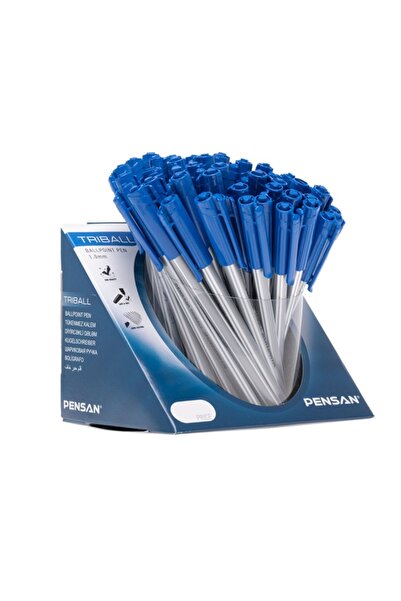 MC Micostore Στυλό διαρκείας Pensan Triball, 1.0mm, τριγωνικό, με καπάκι, μπλ...
