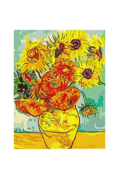 ideyka Set pictura pe numere Floarea-soarelui Van Gogh, panza 40x50 cm, set c...