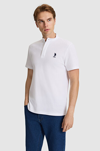 U.S. Polo Assn. Men's White Regular Fit Judge Collar T-Shirt 50322322-Vr013