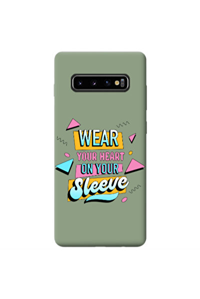Other Samsung S10 Wear Your Heart Light Green Colored Silicone TPU Θήκη