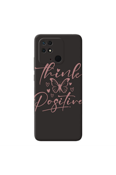 Other Xiaomi Redmi 10C Think Positive Black Colored Silicone TPU Θήκη