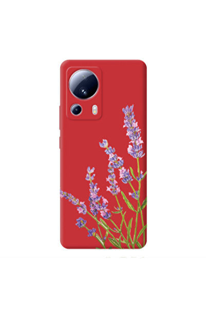 Other Xiaomi Mi 13 Lite Flowers 8 Red Colored Silicone TPU Θήκη