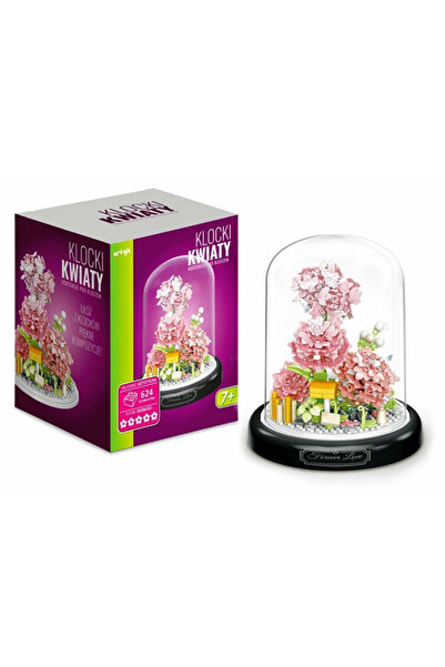 OEM Set de constructie, hortensii, 624 elemente, cu clopot transparent, 8,6x1...
