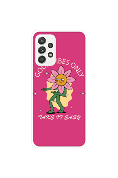 Other Samsung A52 Good Vibes Only Fuchsia Colored Silicone TPU Θήκη