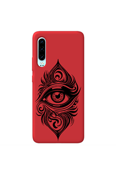 Other Huawei P30 Eye patterned drawing Red Colored Silicone TPU Θήκη