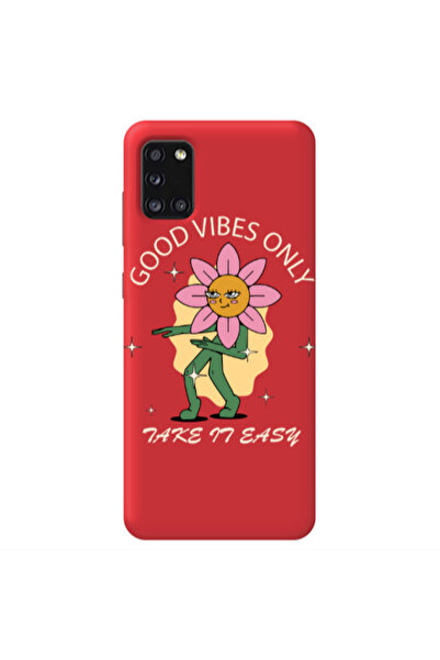 Other Samsung A41 Good Vibes Only Red Colored Silicone TPU Θήκη