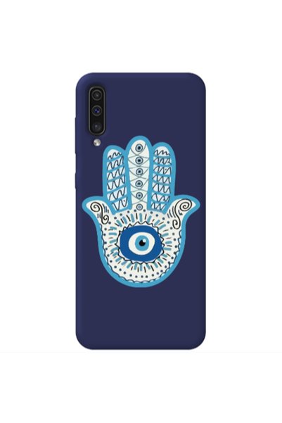Other Samsung A70 Evil eye bead in hand Dark blue Colored Silicone TPU Θήκη