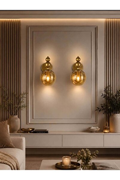 OSC HOME Sporty Vintage 2-Piece Sconce Set with Honey Glass