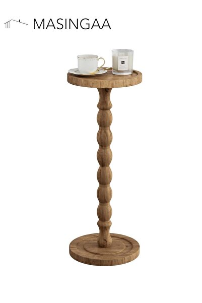 MASINGAA Solid Wood Coffee Table, Small Side Table for Small Spaces, Drink Ta...