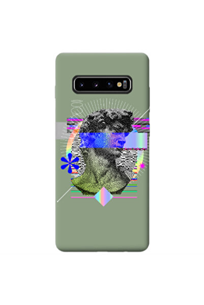 Other Samsung S10 Statue pixels Light Green Colored Silicone TPU Θήκη