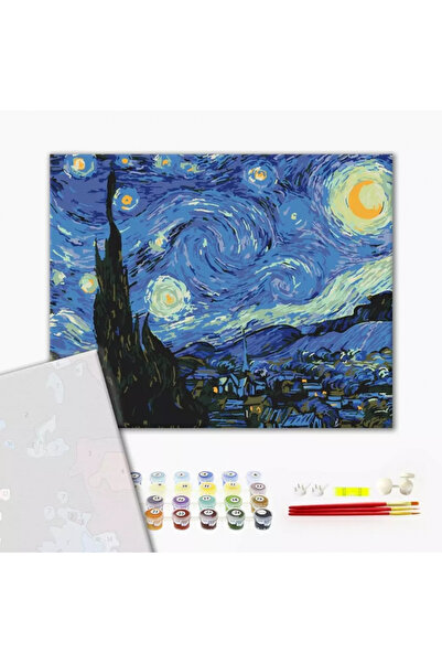 MC Micostore Set pictura pe numere 40x50cm, Brushme - Noaptea instelata - pen...