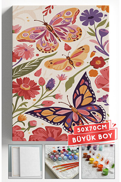 Akihabara Sayılarla Boyama Hobi Seti Çerçeveli Numaralı Tuval Fırça Boya Dahi...