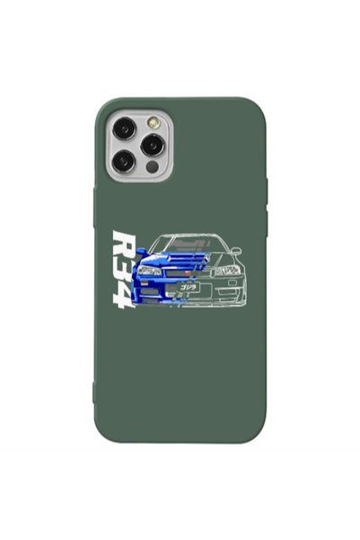 Other Apple iPhone 12 Pro Blue R34 Dark Green Colored Silicone TPU Θήκη